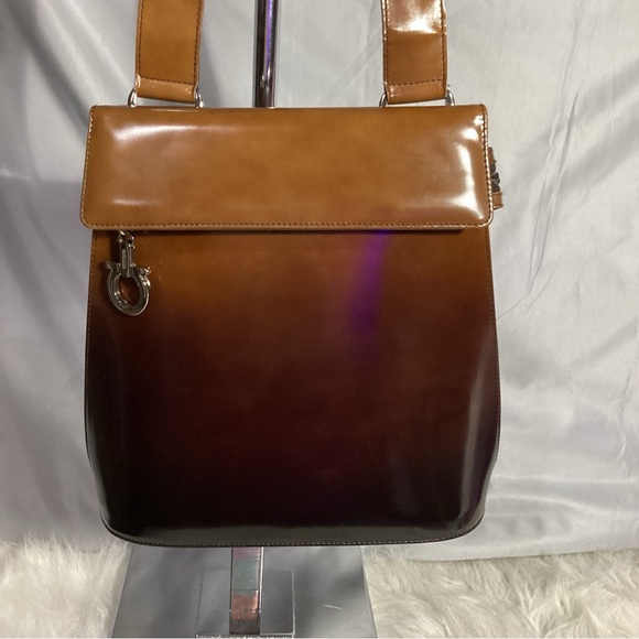 Salvatore Ferragamo Brown Ombré Leather Shoulder Bag AQ- 217148 - Picture 15 of 15